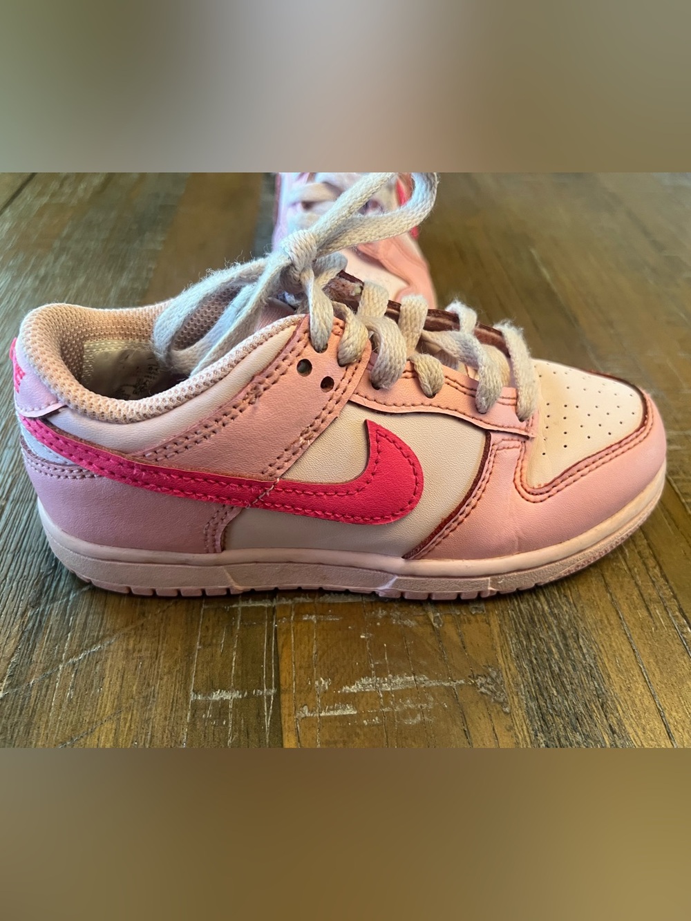 Nike Kids Pink Sneaker with Bright Pink Swoosh